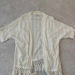 American Eagle Outfitters Bohemian Cream Lace Cardigan/Coverup